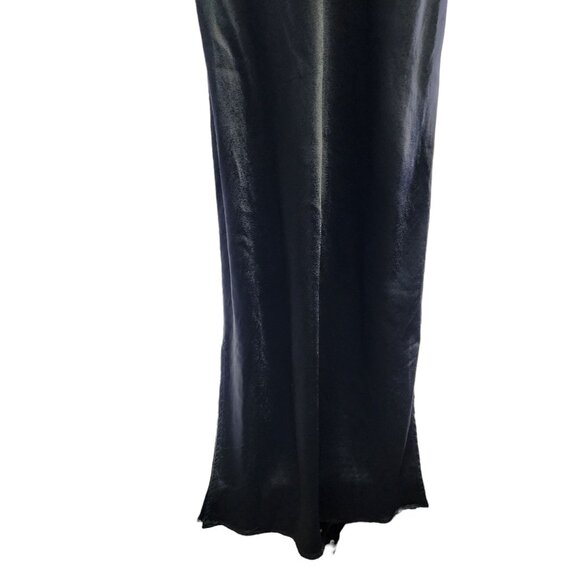 Anthropologie Black Silky Viscose Slip Dress Adjustable Straps‎ Satin Finish XXS - Picture 4 of 10